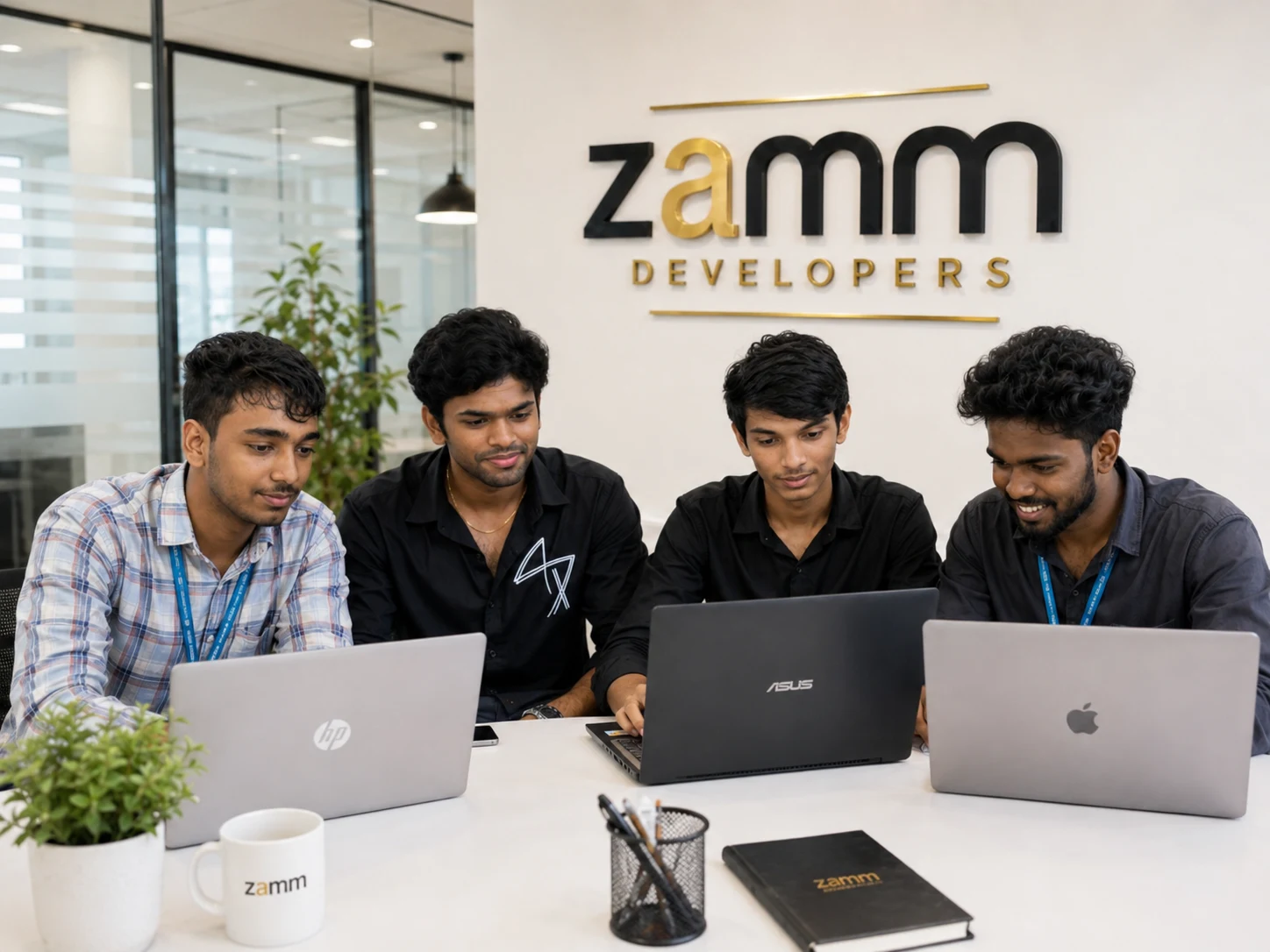 Zamm Devolopers team working together in the office